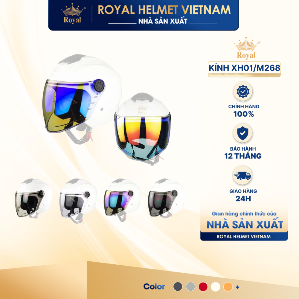 [PHỤ KIỆN] Kính Thay Mũ Bảo Hiểm M68/M268/XH01, Thay Thế Kính Nón Bảo Hiểm Royal Helmet Chính Hãng