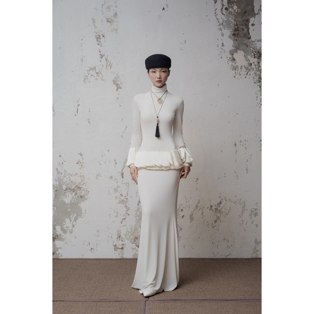 OVAL JERSEY DRESS - BST Holiday 25 Moonlit Veils by December Chris