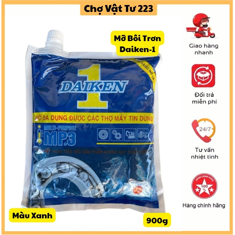 🎁 Mỡ bịt Daiken-1 900g Màu Xanh - Dùng Bôi Trơn Các Vòng Bi Bạc Đạn...