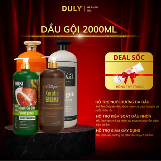  Cặp Dầu Gội Xả Collagen Keratin YUKI 2000ML | Giảm Rụng Tóc Kích Mọc Tóc Phục Hồi Tóc Hư Tổn 