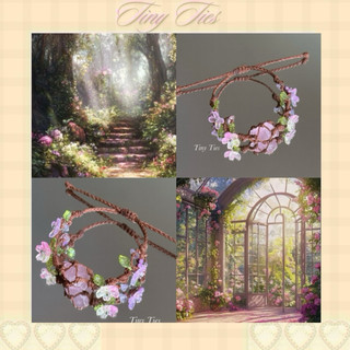    Đọc kĩ mô tả   Vòng tay Handmade Thạch Anh Hồng - Phụ kiện thời trang - Đá thô năng lượng - Tiny Ties 