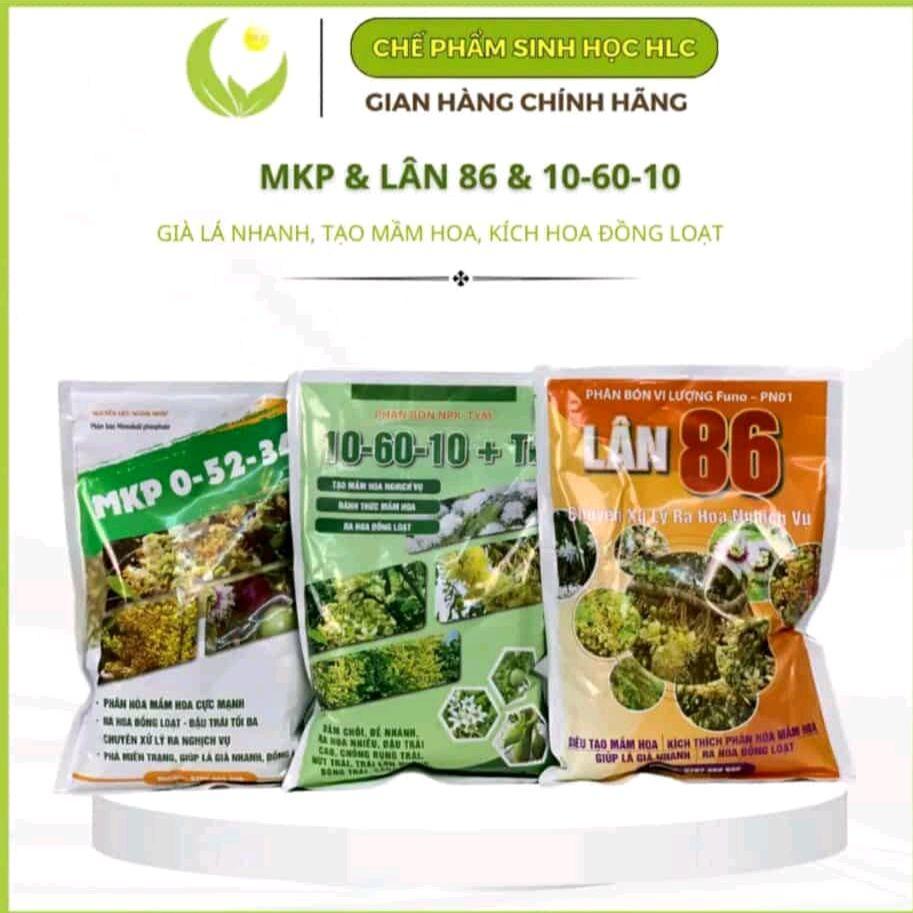 Bộ tạo mầm hoa (LÂN 86, 10-60-10 TE, MKP 0-52-34)  già lá nhanh, ủ mầm hoa, kích hoa 1 gói 1kg