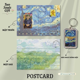 Postcard Thiệp Viết Tay Van Gogh "Starry Night" - Kèm móc khoá Van Gogh và bao thư
