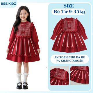  Váy Cho Bé Gái Váy Mùa Đông Cho Bé Gái Thiết Kế Nơ Viền Xinh Xắn Chất Liệu Len Mềm Mại 