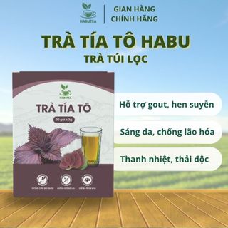  Trà túi lọc tía tô HabuTea giúp sáng da hỗ trợ gout thanh lọc cơ thể,thư giãn tinh thần hộp 30 gói 