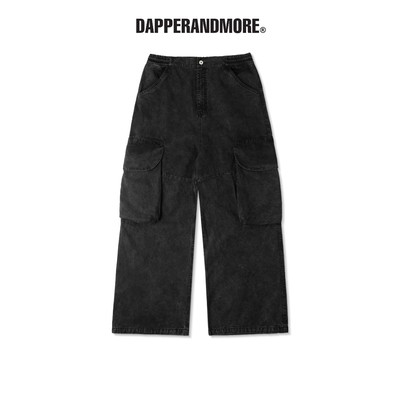 Quần Kaki Ống Rộng DAPPERANDMORE "BIG POCKET CARGO PANTS WASHED" Phối 4 Túi Hộp - Đen