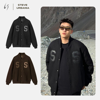  Áo khoác Bomber STEVE URBANIA DOUBLES chất dạ cao cấp form boxy Áo khoác dạ Varsity nam nữ unisex - MÃ AK06 