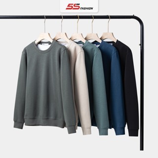  Áo Nỉ Nam Tay Dài 5S FASHION Soft-Warm Chất Dày Mềm Mịn Thiết Kế Trơn Basic Dễ Mặc  01-ANI24027  