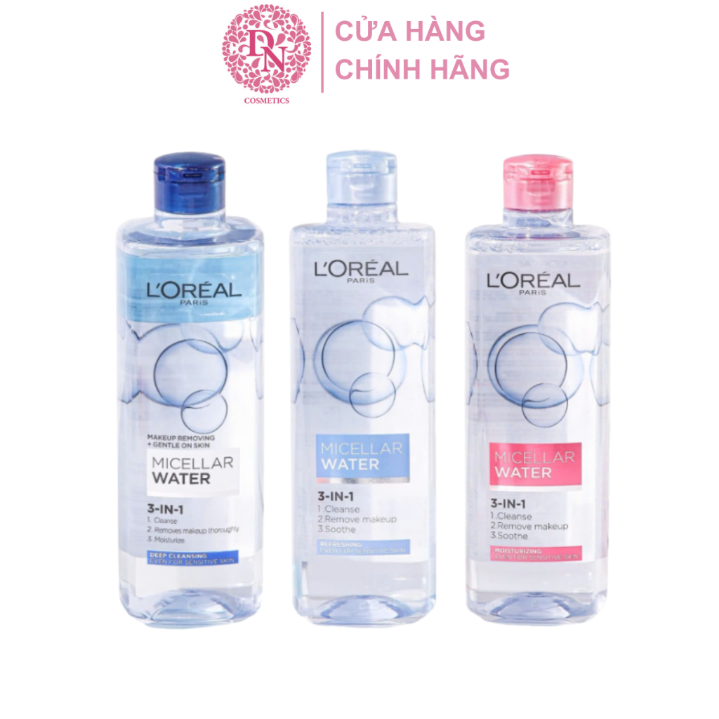 Nước tẩy trang làm sạch da 3in1 L’oreal Micellar Water (400ml)
