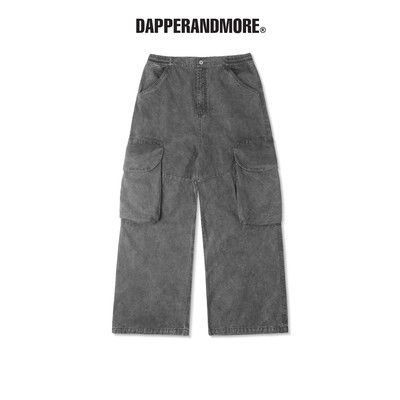 Quần Kaki Ống Rộng DAPPERANDMORE "BIG POCKET CARGO PANTS WASHED" Phối 4 Túi Hộp - Xám