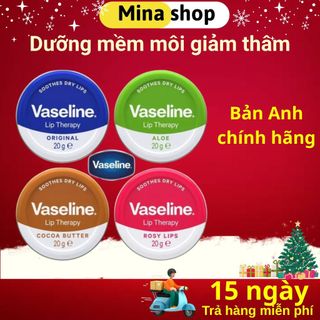  Son Dưỡng Hồng Môi Vaseline Thiếc Tròn – Dưỡng Môi Nứt Nẻ Căng Mọng Hồng Tự Nhiên   20g  