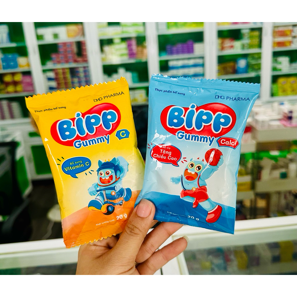 Combo Kẹo dẽo Bipp Gummy C & Calci(DHG) hỗ trợ tăng sức đề kháng và tăng chiều cao