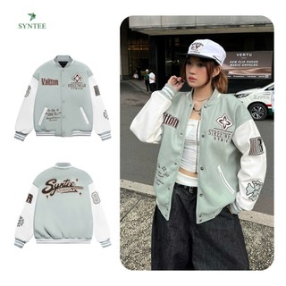  Áo Khoác Varsity XMin Premium Full Hình Thêu Chất Dạ phối tay Da 