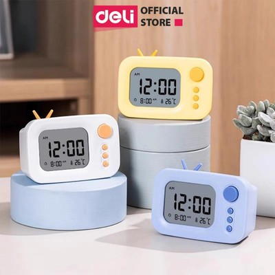 Đồng Hồ Báo Thức Mini Deli, Đồng Hồ Hẹn Giờ Dành Cho Học Sinh Nhiều Màu Sắc Nhỏ Gọn