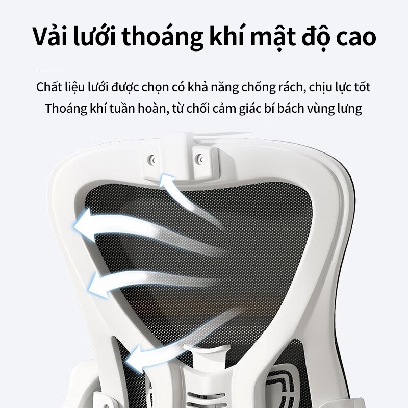 Lưng lưới 3D & tựa đầu, ôm lưng êm ái, tay vịn gập và xoay linh hoạt đỉnh cao. | BigBuy360 - bigbuy360.vn