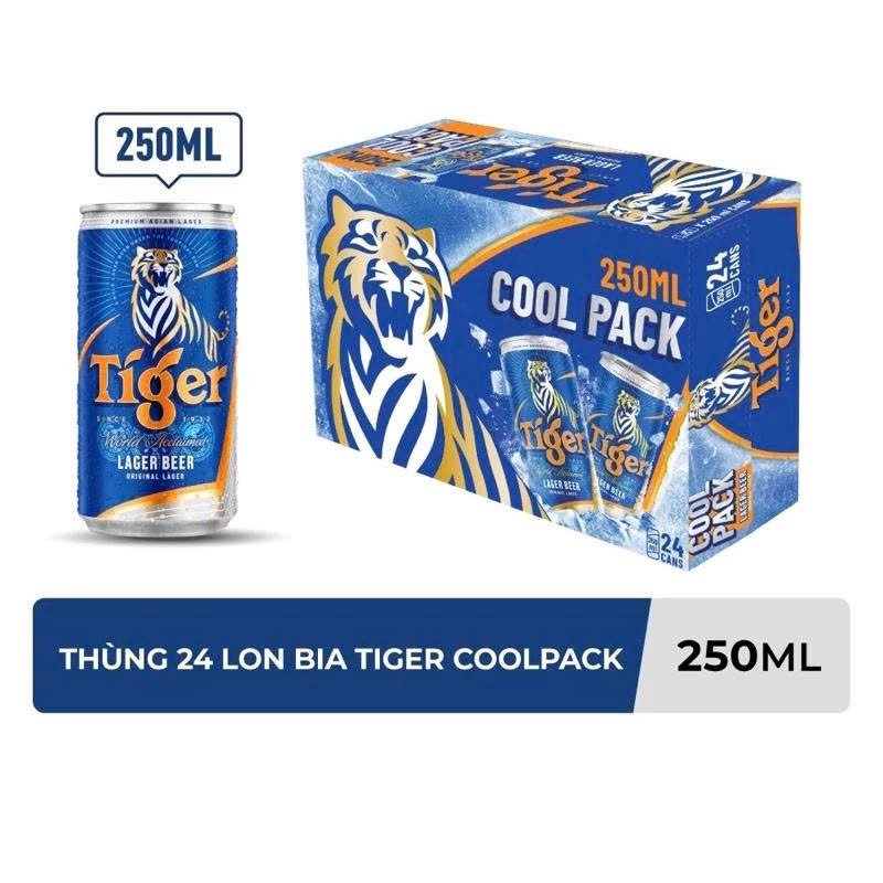 [HỎA TỐC HCM] THÙNG BIA TIGER 250ML X 24 LON LÙN