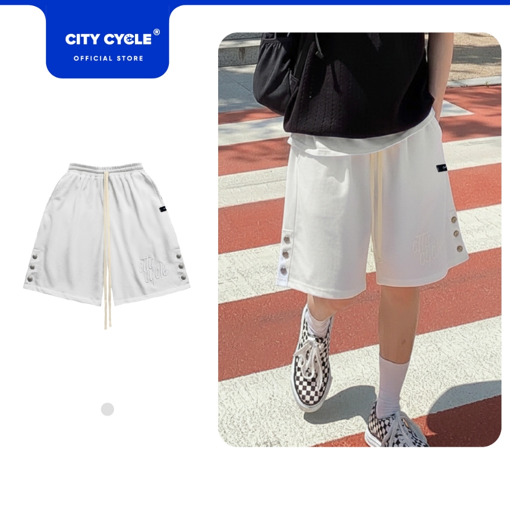 Quần short local brand Symbol City Cycle cúc bấm form rộng unisex nam nữ oversize