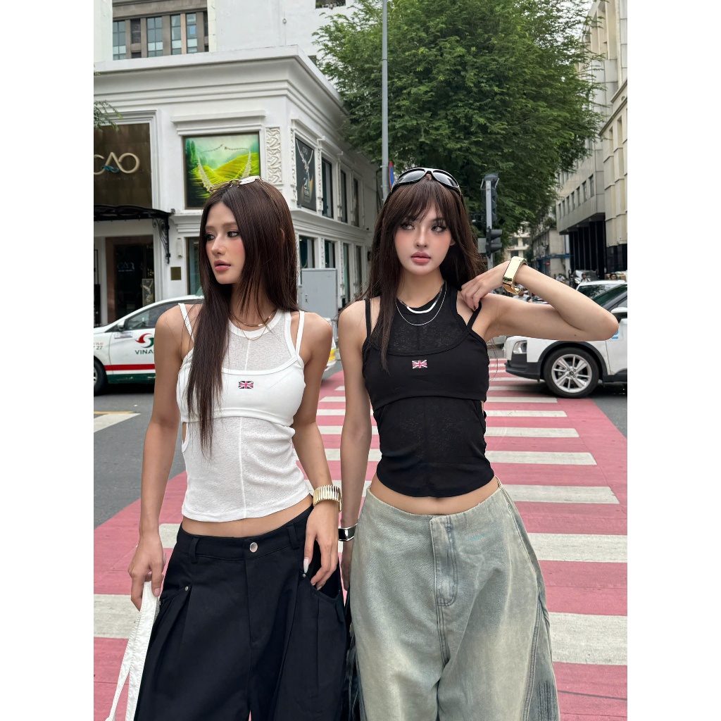 Áo ba lỗ layer hai dây khoét eo cờ Anh sexy tôn dáng YOSI - 𝐊𝐈𝐋𝐋 𝐒𝐘𝐒𝐓𝐄𝐌 | BigBuy360 - bigbuy360.vn