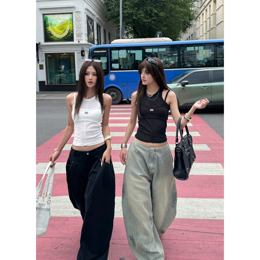 Áo ba lỗ layer hai dây khoét eo cờ Anh sexy tôn dáng YOSI - 𝐊𝐈𝐋𝐋 𝐒𝐘𝐒𝐓𝐄𝐌 | BigBuy360 - bigbuy360.vn