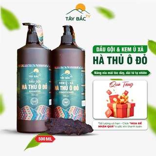  Dầu Gội Hà Thủ Ô Đỏ COMBO Dầu Gội Đầu - Dầu Xả Thảo Dược Hà Thủ Ô 500ml Tây Bắc TV 