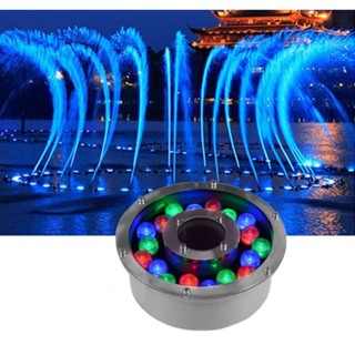  Đèn LED âm nước 18w đổi màu 24VAC bánh xe chiếu sáng đài phun nước bể cá hồ bơi trang trí bể tiểu cảnh sân vườn 