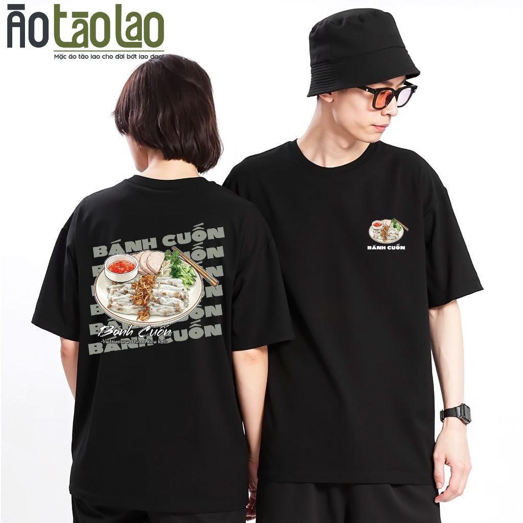 Áo Thun Bánh Cuốn - Món Ăn Việt Nam - Áo Thun Ẩm Thực Việt Nam - 100% Cotton Nam Nữ