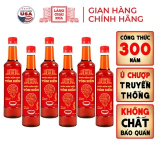   TẶNG 1 NƯỚC TƯƠNG 125ML  THÙNG 6 CHAI Nước mắm tôm biển truyền thống Làng Chài Xưa 525ml Hồng Ngọc Đại Dương 