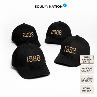  Mũ lưỡi trai Nón lưỡi trai THÊU NĂM SINH đơn giản tinh tế SOUL OF A NATION basic vải Kaki cao cấp - Đen 