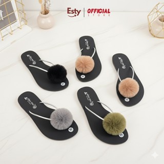  Dép Kẹp Nữ ESTY,Dép Xỏ Ngón Đính Lông Dây Mảnh Siêu Đẹp 4 Màu Trẻ Trung Năng Động. 