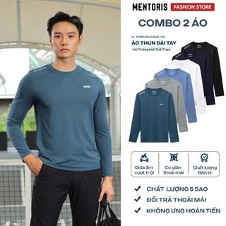  COMBO 2 Áo Thun Giữ Nhiệt Nam Dài Tay MENTORIS Áo Thun Thu Đông Cao Cấp Mềm Mịn MDT02 