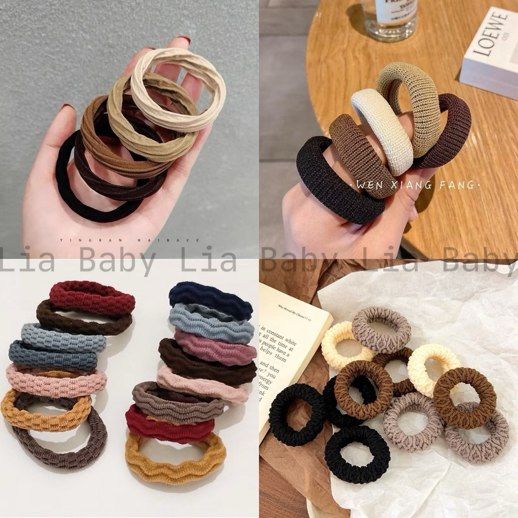 Set 10 Dây Thun Cột Tóc Nữ, Dây Chun Buộc Tóc Nữ