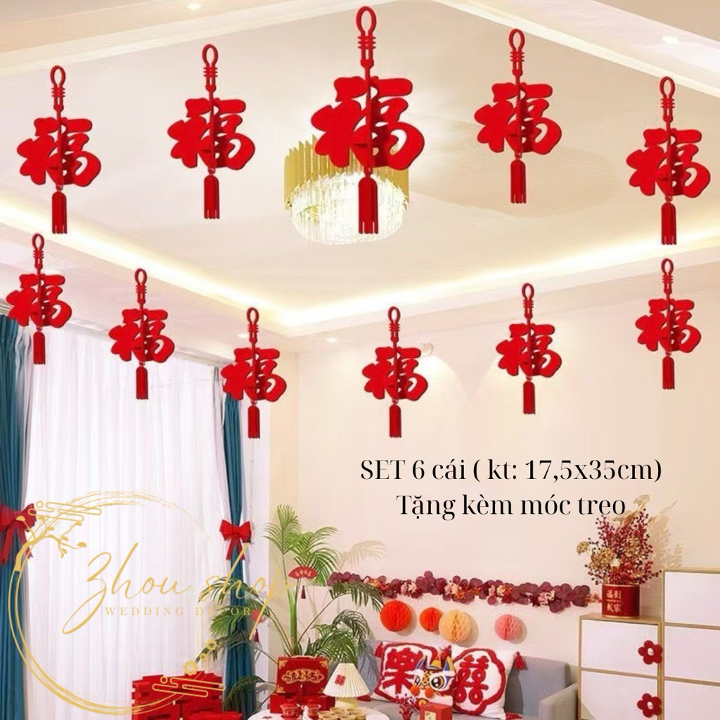 Lồng Đèn Đỏ Song Hỷ Trang Trí Đám Cưới | dây treo | phụ kiện | decor | nhà cửa | ngày Tết