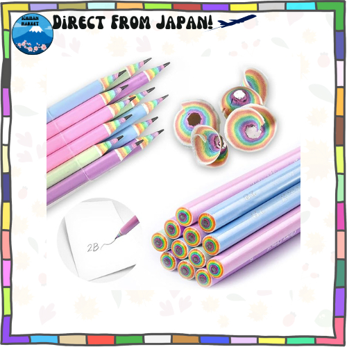 Bút chì viết BAMBOLA 2B, Bút chì cầu vồng, Bút chì 2b, Bút chì dễ thương cho bé gái, Bút chì cầu vồn