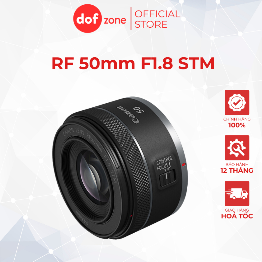 ỐNG KÍNH CANON RF 50MM F/1.8 STM - CHÍNH HÃNG BH 12 THÁNG