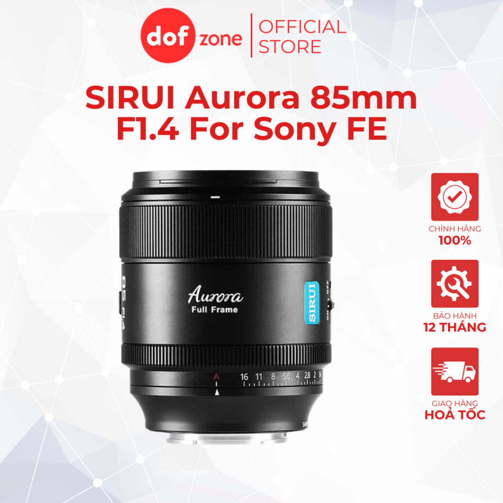 SIRUI Aurora 85mm F1.4 Full Frame (For Sony FE) | Chính Hãng