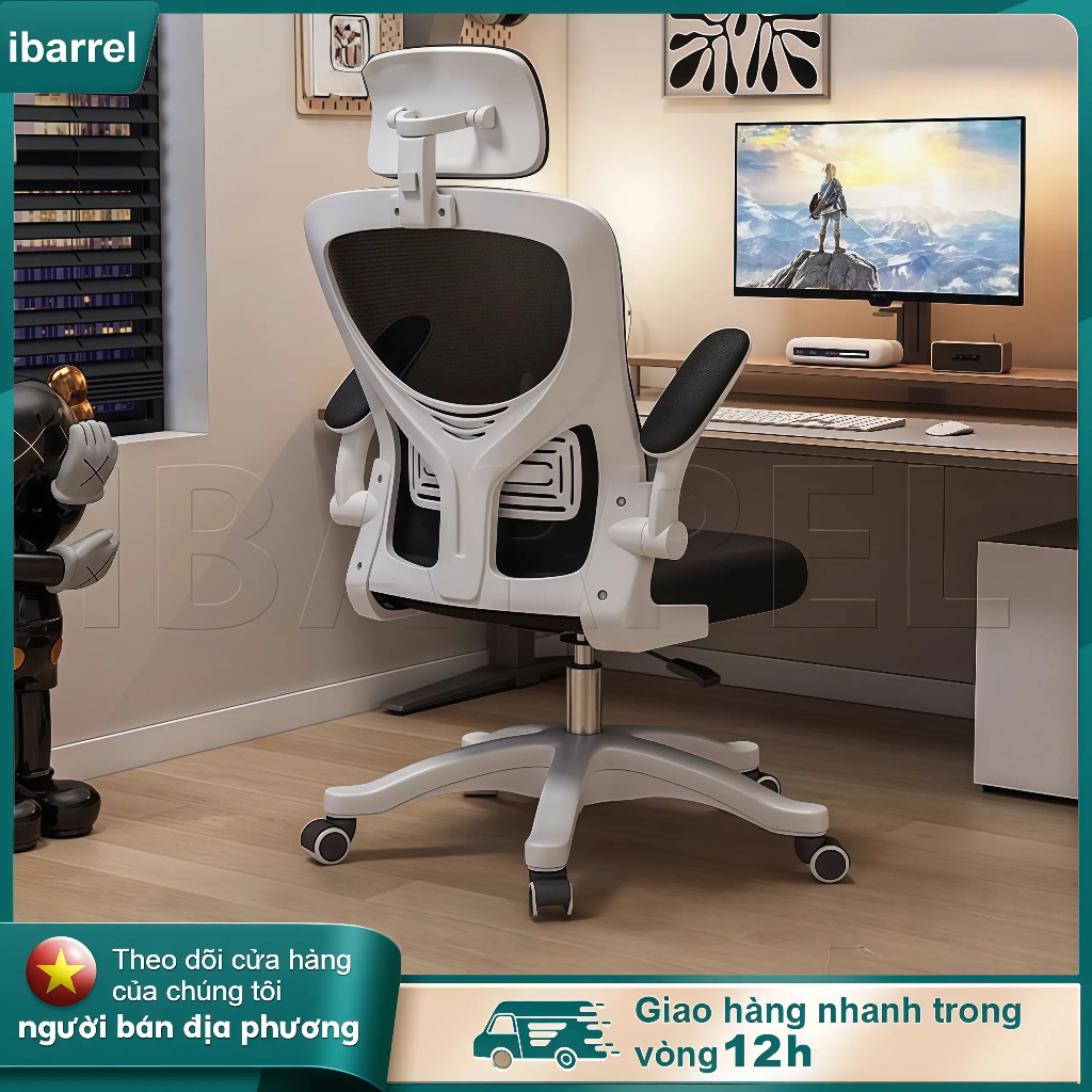 IB Ghế văn phòng Ghế chơi game Tựa lưng cao Có thể điều chỉnh độ cao Xoay 360° Giá rẻ Nâng cấp mới | BigBuy360 - bigbuy360.vn