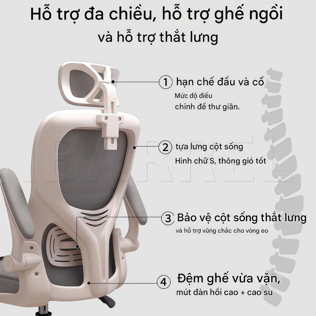 IB Ghế văn phòng Ghế chơi game Tựa lưng cao Có thể điều chỉnh độ cao Xoay 360° Giá rẻ Nâng cấp mới | BigBuy360 - bigbuy360.vn