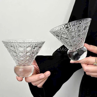  Hộp 6 chiếc Ly Thuỷ Tinh NÓN LÁ CHÂN TRÒN  Kiểu Nhật - uống cà phê nước trái cây cocktail dùng decor tiệc 