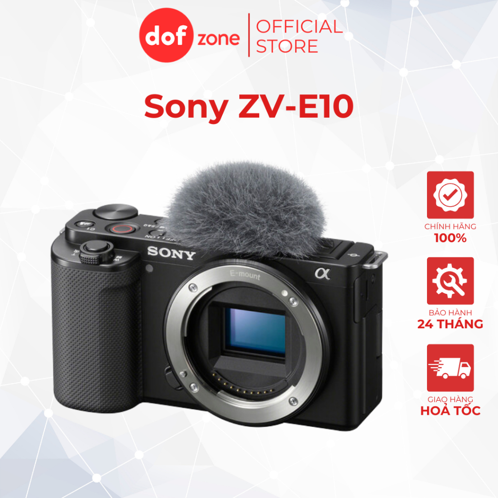 Máy ảnh Sony ZV-E10 ĐEN (Body Only) + Thẻ 64GB MySony - Hàng new chính hãng bảo hành 24 tháng