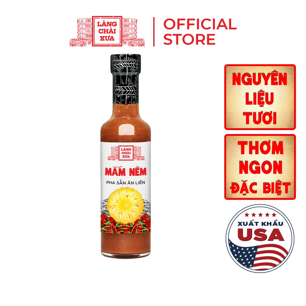 [CHAI THUỶ TINH 300G] Mắm nêm pha sẵn cao cấp Làng Chài Xưa, nguyên liệu tươi, thơm ngon đặc biệt, c