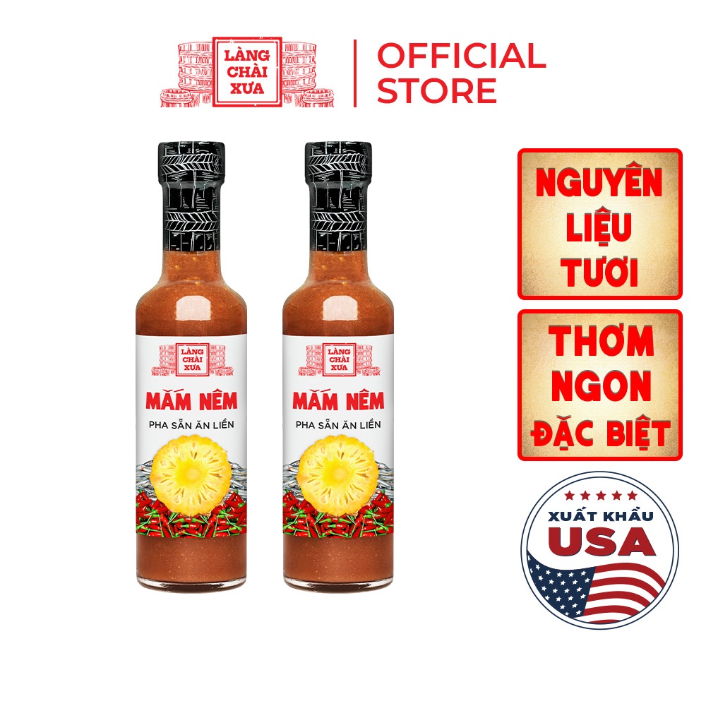 [Combo 2 chai] Mắm nêm pha sẵn cao cấp Làng Chài Xưa chai thủy tinh 300g, nguyên liệu tươi, thơm ngon đặc biệt