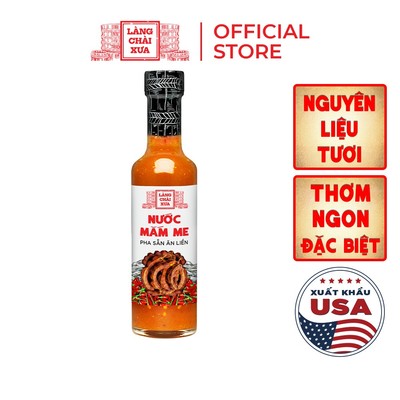 Nước mắm me cao cấp  Làng Chài Xưa, nguyên liệu tươi, thơm ngon đặc biệt từ me, tỏi, ớt tươi