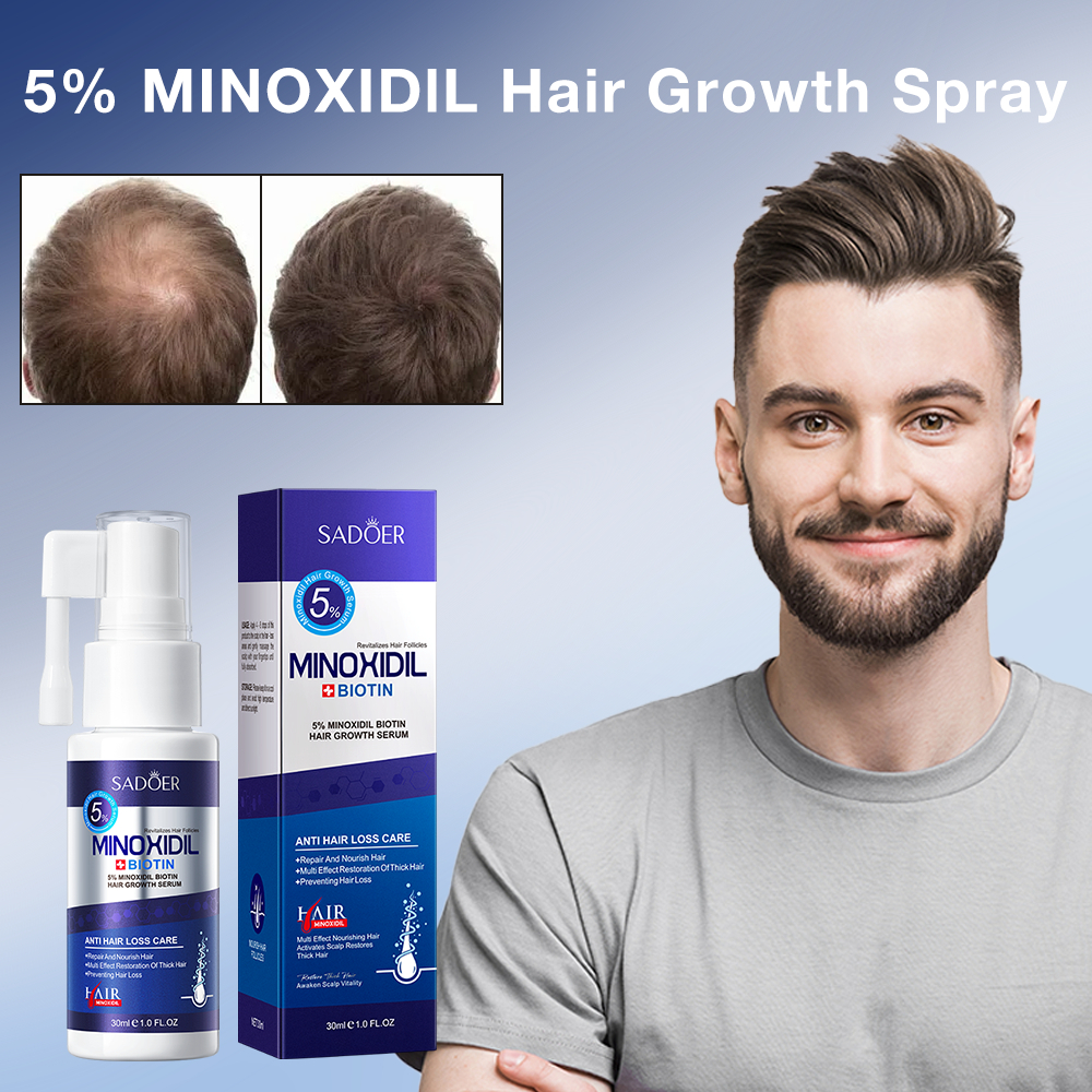 SADOER Minoxidil 5% Xịt mọc tóc Biotin 30ml tăng trưởng mọc tóc cho nam và nữ Mọc tóc tự nhiên