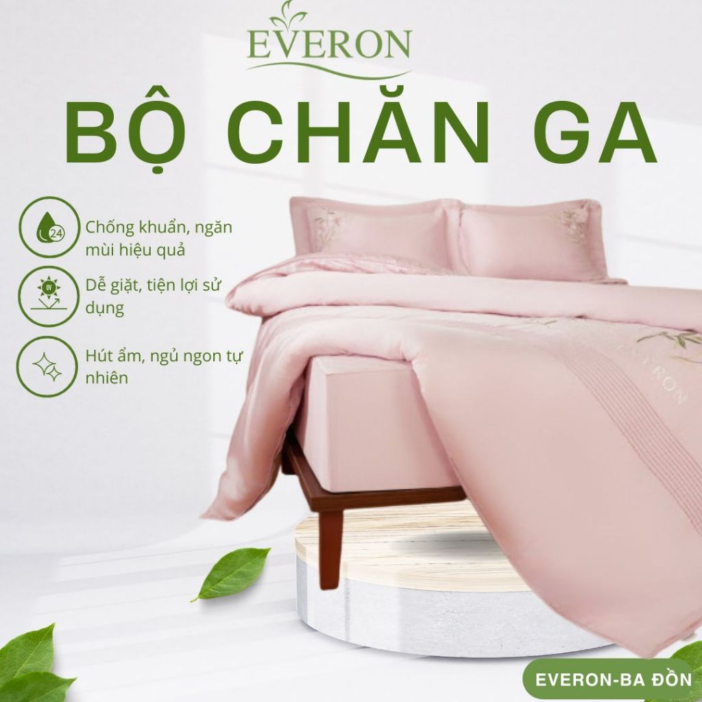 Bộ Ga Phủ Everon Đồng Ca Hoa Cỏ ESM26004–Chăn Ga Gối Modal Cao Cấp BST Everon 2026,Ga Phủ Sang Trọng
