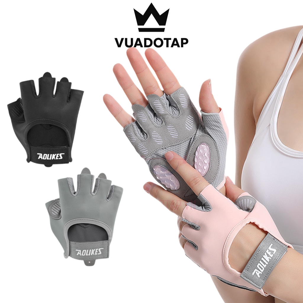 Găng Tay Tập Gym Nữ, Găng Tay Gym Nam Chống Trượt Cao Cấp Tập Yoga, Gym, Goft, Đạp Xe Aolikes
