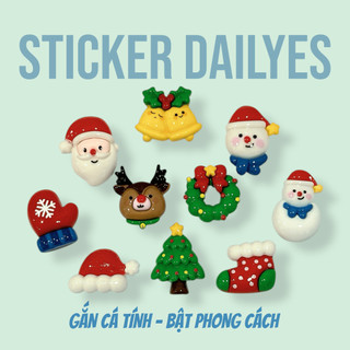 [Bộ 10 chiếc] Charm Gắn Dép Giáng Sinh, Sticker Dép, Jibbitz In 3D Siêu Xinh - Sticker Dailyes