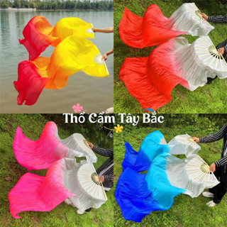  Quạt múa văn nghệ tua dài 1,3m 3 màu cực mềm mại và đẹp  1 đôi  