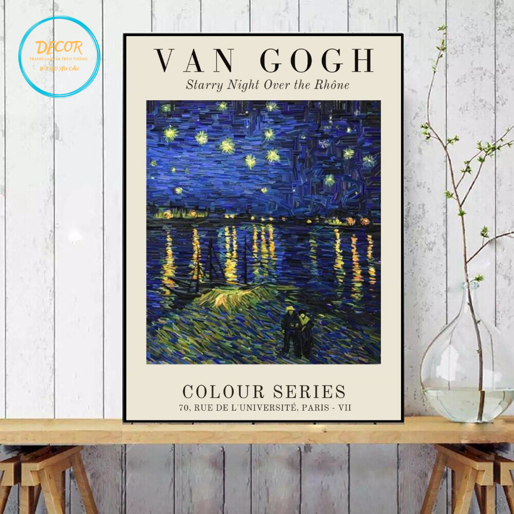 Tranh Nghệ Thuật Van Gogh – Starry Night Over the Rhône Sang Trọng, Cổ Điển