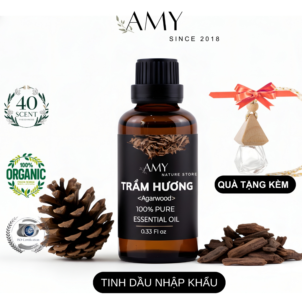 Tinh dầu trầm hương nguyên chất xông phòng 100ml thơm phòng treo xe dùng cho máy xông,làm nến thơm