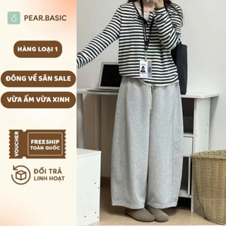    HOT TREND   Quần Ống Rộng Chất Nỉ Dày Dặn Mềm Mịn Quần Dài Nữ Dáng Suông Cạp Dây Rút Tiện Lợi Q131 